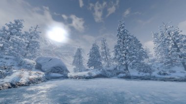 3d cg işleme karlı alanının.