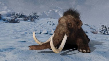 bir mamut 3d cg işleme.