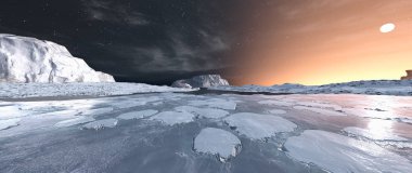 3d cg işleme buzulun.