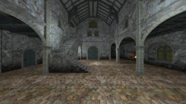 3d cg işleme yeraltı kalesi.