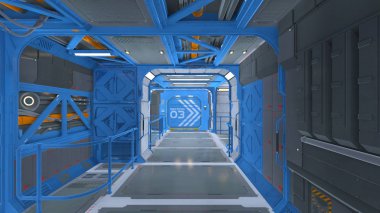 3d cg işleme uzay istasyonu.