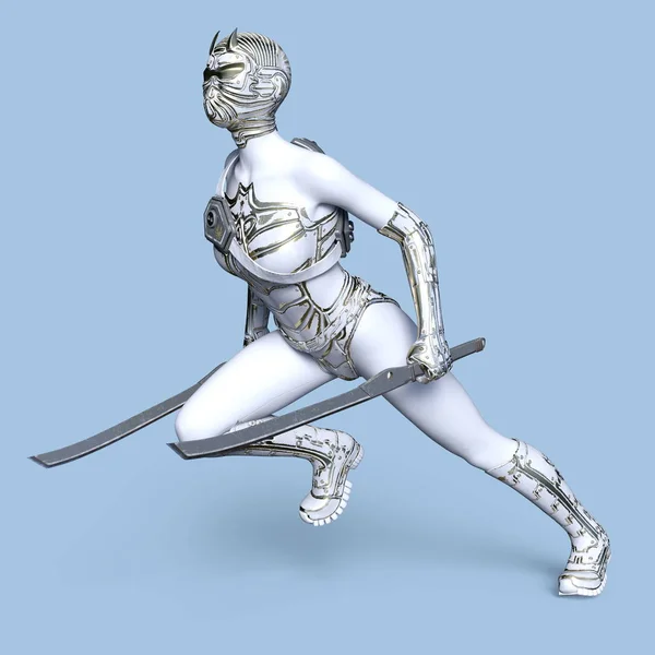 3D CG rendering of a super woman.