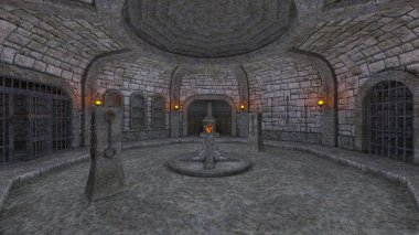 3d cg işleme yeraltı kalesi.