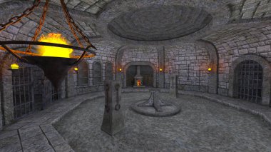3d cg işleme yeraltı kalesi.