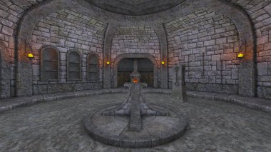 3d cg işleme yeraltı kalesi.