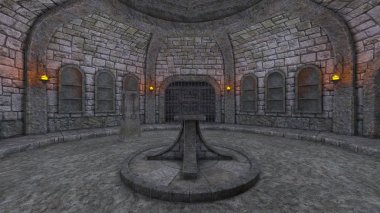 3d cg işleme yeraltı kalesi.