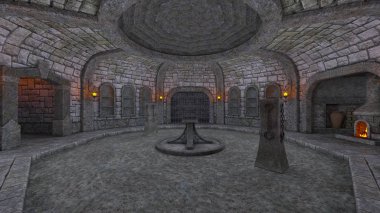3d cg işleme yeraltı kalesi.