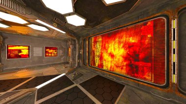 3d cg işleme bir uzay istasyonu.