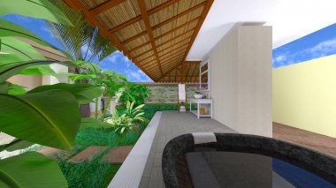 3d cg işleme oryantal banyo.