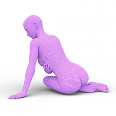 bir kadın bedeninin 3d cg render.