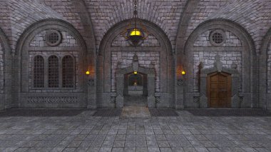 Yeraltı kale / 3d Cg işleme yeraltı kalesi.