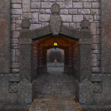 Yeraltı kale / 3d Cg işleme yeraltı kalesi.