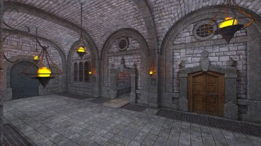 Yeraltı kale / 3d Cg işleme yeraltı kalesi.