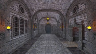 Yeraltı kale / 3d Cg işleme yeraltı kalesi.