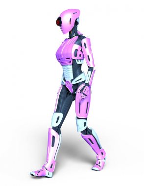 Kadın robot / 3d Cg işleme bir kadın robot.