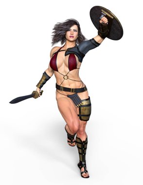 Kadın şövalye / 3d Cg render bir kadın şövalye.