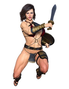 Kadın şövalye / 3d Cg render bir kadın şövalye.