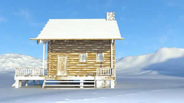 Berghütte Darstellung Der Berghütte — Stockfoto