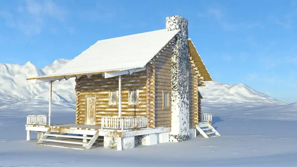 Berghütte Darstellung Der Berghütte — Stockfoto