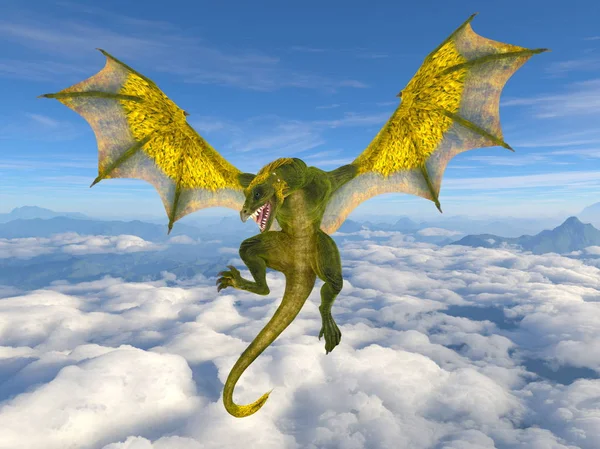 Dragon Rendering Van Een Draak — Stockfoto