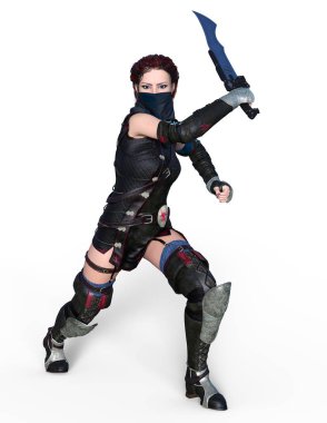 Kadın fencer / kadın bir eskrimci 3d Cg render.