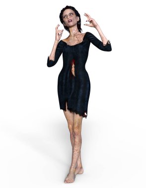 Kadın zombi / 3d Cg işleme bir kadın zombi.