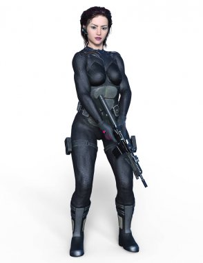 Kadın savaşçı / 3d Cg render bir kadın savaşçı.