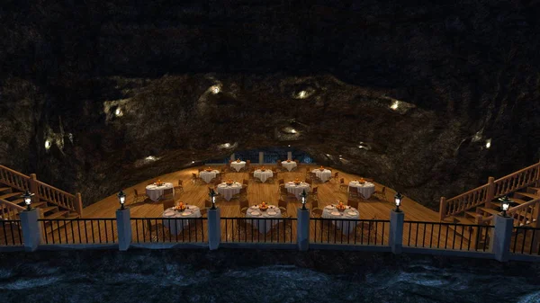 洞穴餐厅 洞穴餐厅的 — 图库照片
