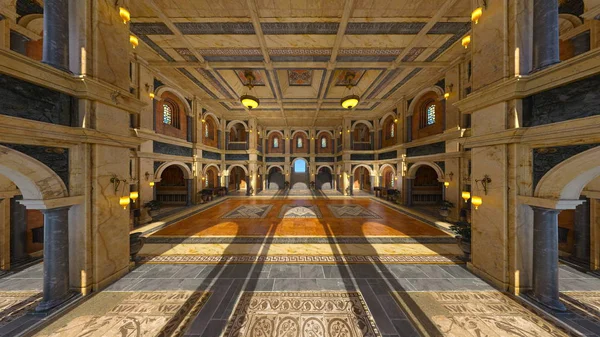 Grand Hall Renderowania Grand Hall — Zdjęcie stockowe