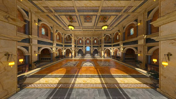 Grand Hall Renderização Grande Salão — Fotografia de Stock