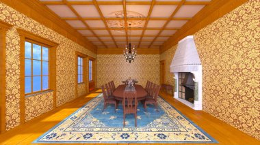 Yemek odası / 3d Cg render yemek odası.