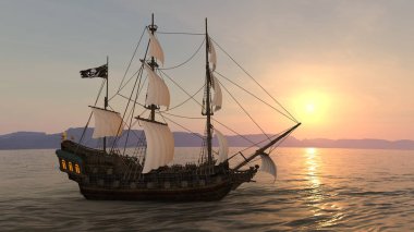 Yelkenli tekne / 3d Cg render bir yelkenli tekne.