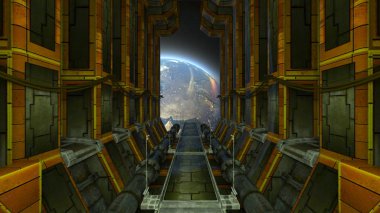 Uzay İstasyonu/3d Cg işleme uzay istasyonu. Bu görüntü bir şekilde döşenmiş tarafından Nasa unsurları