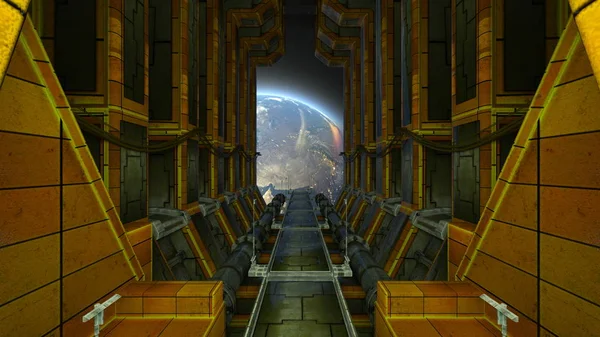 Ruimtestation Iss Rendering Van Het Ruimtestation Elementen Van Deze Afbeelding — Stockfoto