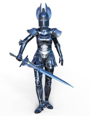Kadın şövalye / 3d Cg render bir kadın şövalye.