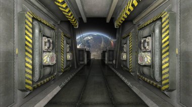 Uzay İstasyonu/3d Cg işleme uzay istasyonu. Bu görüntü bir şekilde döşenmiş tarafından Nasa unsurları