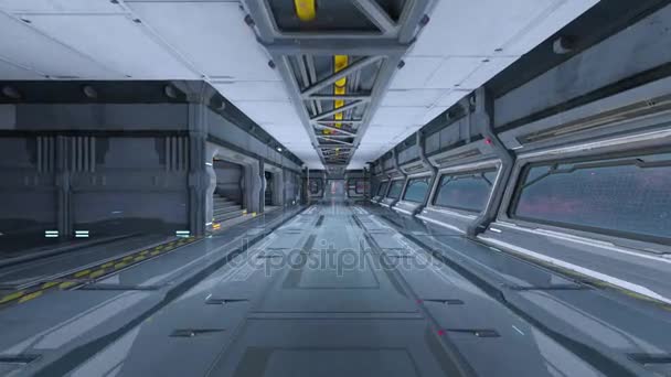 Estação Espacial Renderização Estação Espacial — Vídeo de Stock