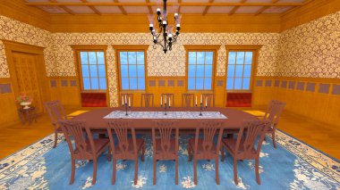 Yemek odası / 3d Cg render yemek odası.
