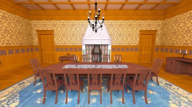Yemek odası / 3d Cg render yemek odası.