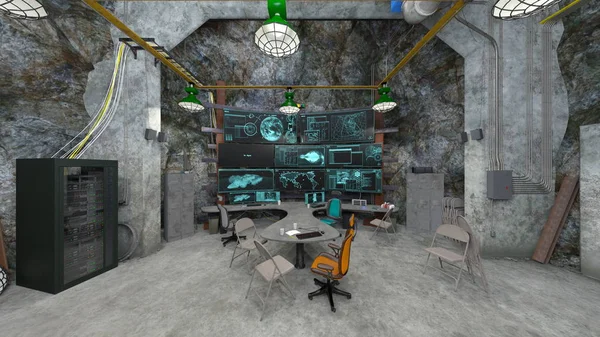 Control room / 3D CG rendering of the comtrol room.