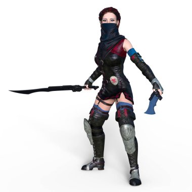 Kadın fencer / kadın bir eskrimci 3d Cg render.