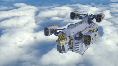 Uzay gemisi/3d Cg render bir uzay gemisi.