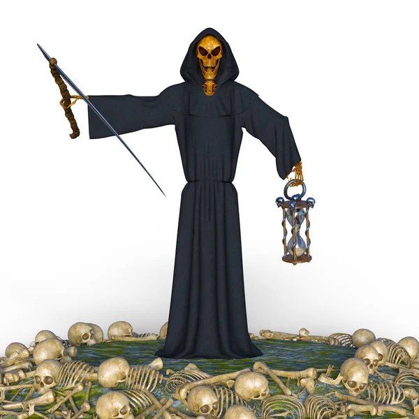 Reaper Rendering Eines Sensenmannes — Stockfoto