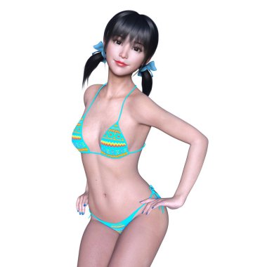 Bikini kadın / 3d Cg işleme bir bikini kadın.
