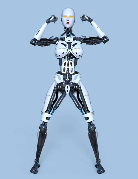 Female robot / 3D CG rendering of a female robot.