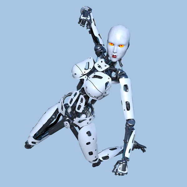 女性ロボット 女性ロボットの のレンダリング — ストック写真