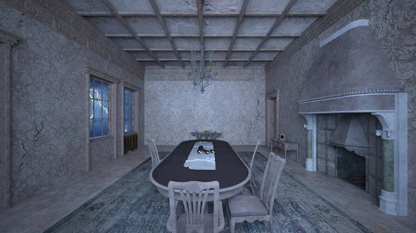 Sala Pranzo Rendering Della Sala Pranzo — Foto Stock