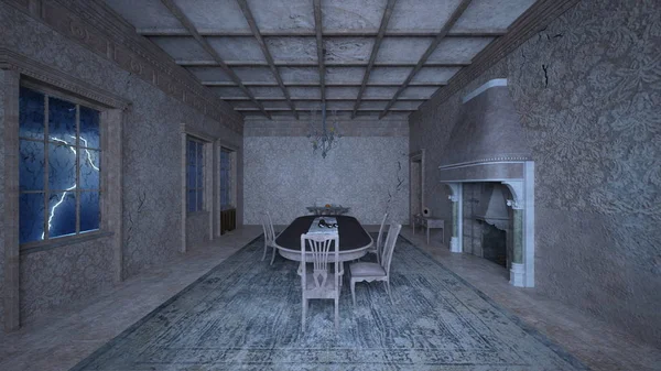 Eetkamer Rendering Van Eetkamer — Stockfoto