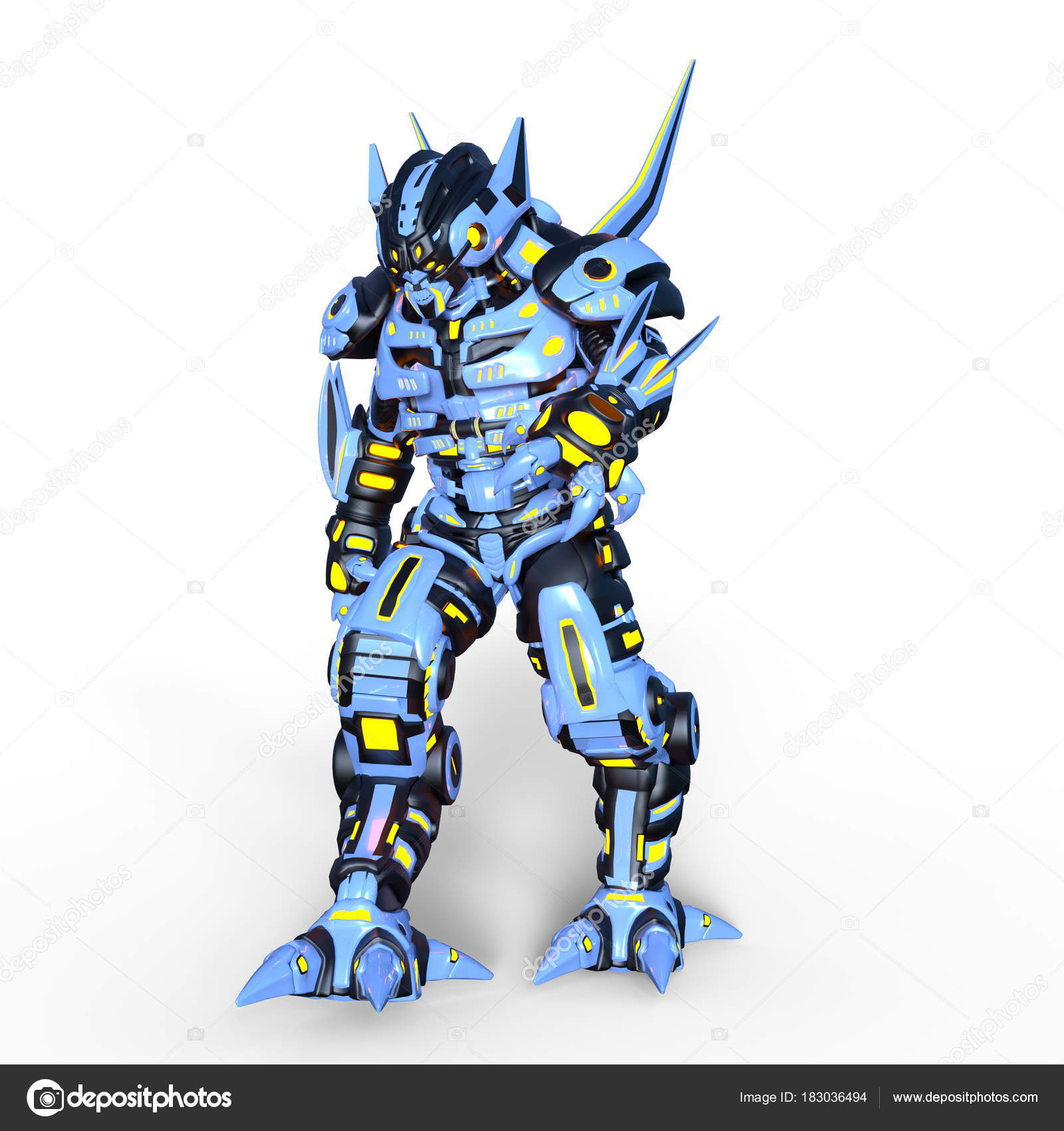 Mechanical Monster Rendering Mechanical Monster Stock Photo by