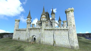 Şato / kale 3d Cg işleme.